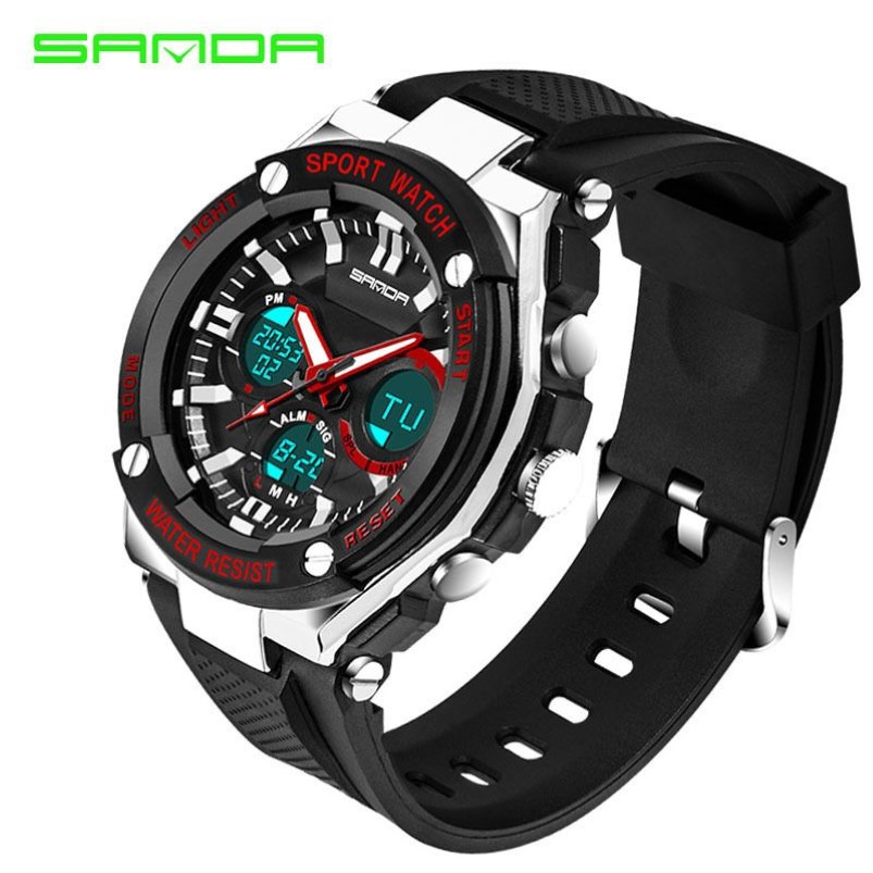 SANDA 733 montre de Sport hommes montre militaire imperméable marque de luxe Date calendrier numérique Quartz montre-bracelet relogio masculino LY1270E