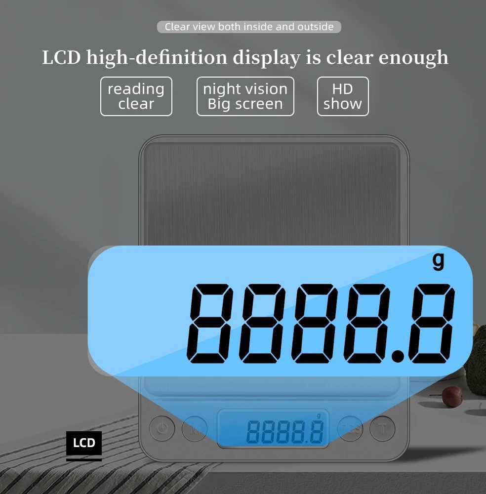 Hushållsskalor 3 kg/500 g 0,01 g digital köksskala Precisionsskalor smycken vägning för matdiet Postbalans Mätning av LCD -elektronisk 240322