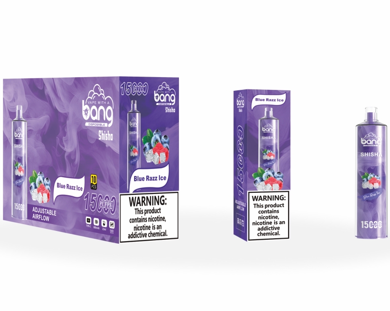 BANG SHISHA 15000Puffs originais E-cigarros descartáveis 650 MAh Bateria recarregável 23Ml Pod pré-preenchido Kit de vapor grande Controle de fluxo de ar VS vapme shisha