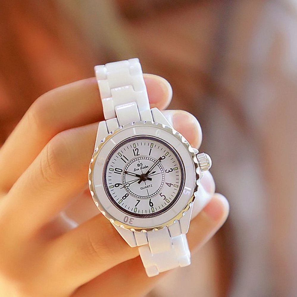 Moda nova pulseira de cerâmica à prova dwaterproof água relógios topo marca luxo senhoras relógio feminino quartzo vintage relógios femininos 201204302h