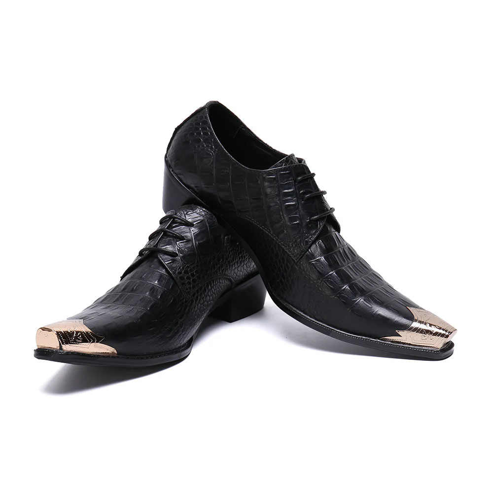 Chaussures pointues en cuir pour hommes, chaussures de luxe à lacets, chaussures d'affaires formelles, pour fête et mariage