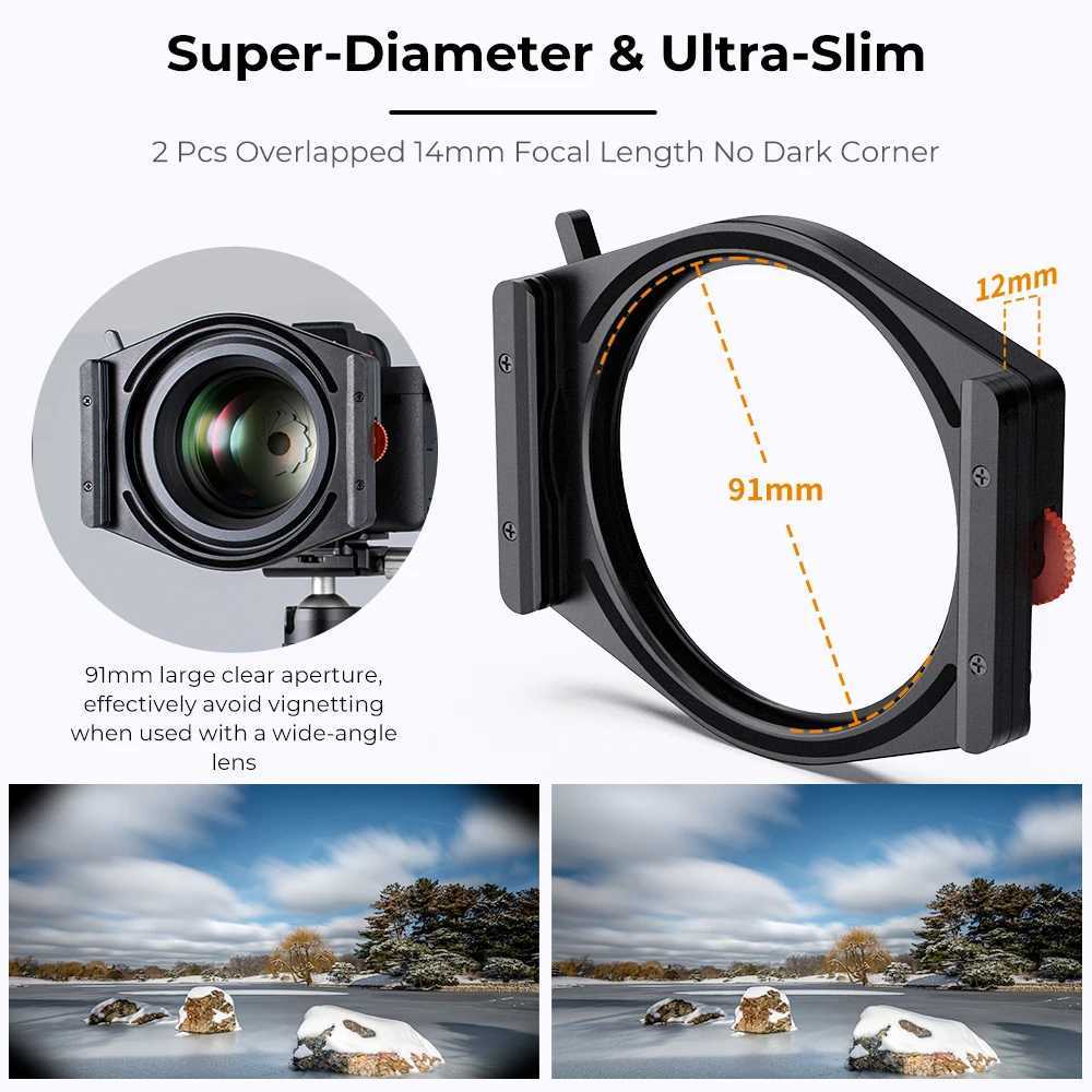 Filters The K F Concept Square Filter Holder System Pro Kit 95mm CPL Filter+Square ND1000 Filter+4 Filter Adapter Rings is suitable for camera lensesL2403