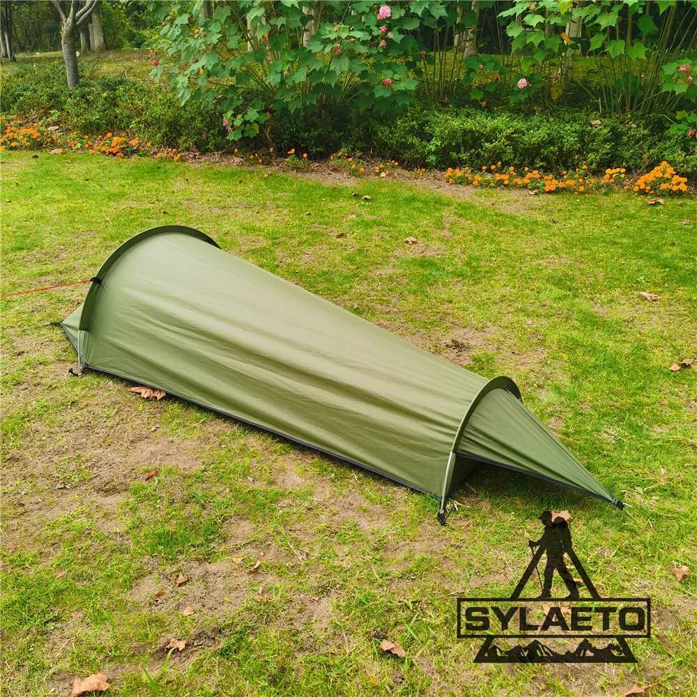 Namioty i schroniska Sylaeto Upgrade Outdoor Ultralight Swag śpiwór śpiwór Bivy Single Camping Namiot plecakowy 240322