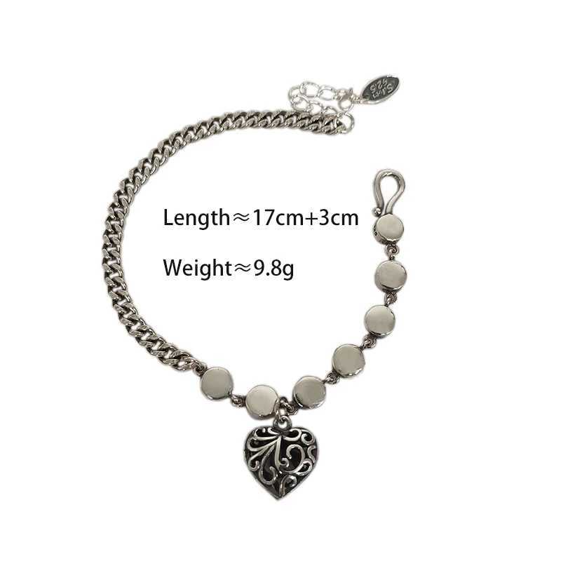 Chain Anenjery Silver Chain Love Chain Armband Crystal Armband Womens Valentines Day Gift S-B418 24325