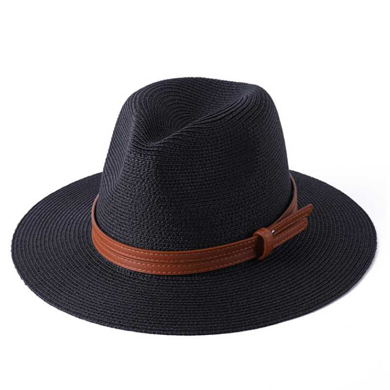 Cappelli parasole casual da donna da uomo Moda semplice Panama Cappello di paglia Primavera Estate Tessuto Jazz Top Cap Cappellini da spiaggia Protezione solare all'ingrosso