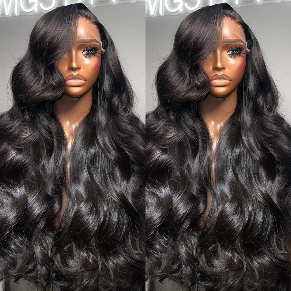 Perruque Lace Frontal Wig naturelle Body Wave 250% HD, 40 pouces, 13x6, 13x4, 5x5, sans colle, prête à l'emploi