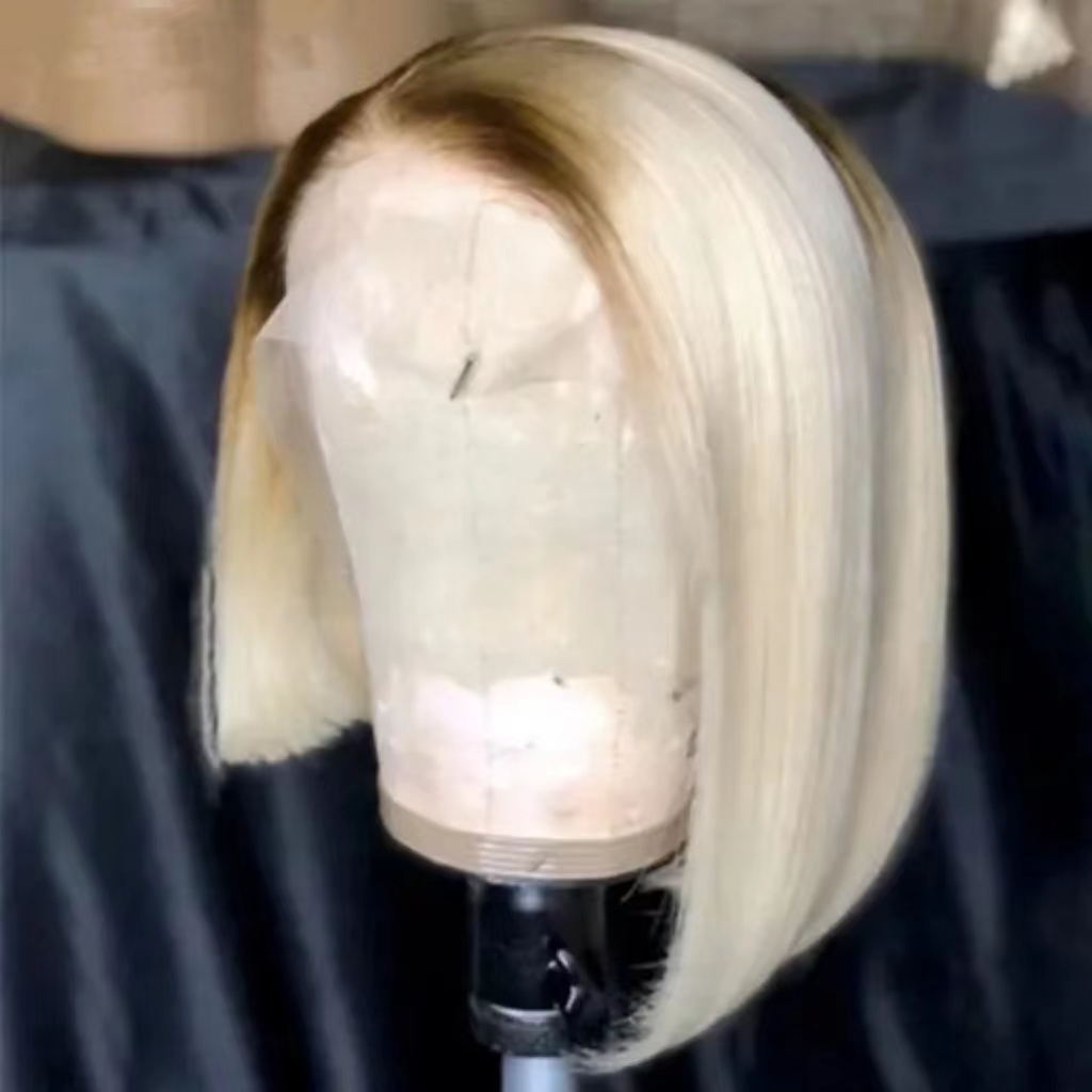 613 13 × 4 الدانتيل الجبهة الإنسان Humanhair Blonde 613 البرازيلي Bob Ombre Root