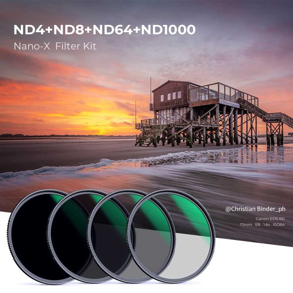 Filters K F Concept ND4 ND8 ND64 ND1000 Camera Lens Filter Kit med filterpåse 49mm 52mm 55mm 58mm 62mm 67mm 72mm 82mml2403