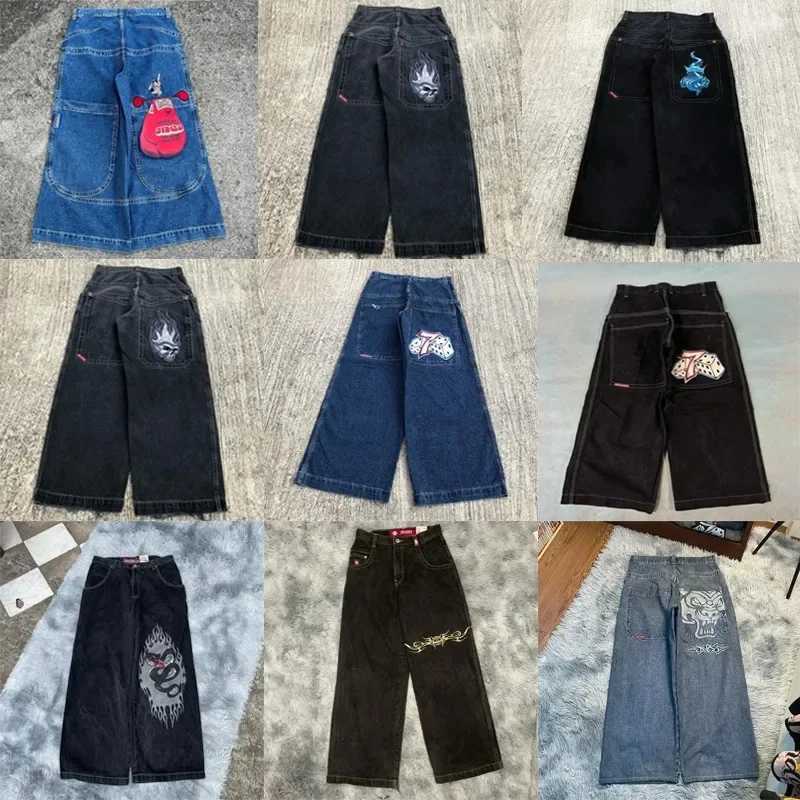 Męskie dżinsy hip hop harajuku męskie Extra duże kieszonkowe dżinsy Y2K Street Clothing Niski wzrost Spersonalizowane swobodne spodnie dżinsowe retro punk mens pantsl2403