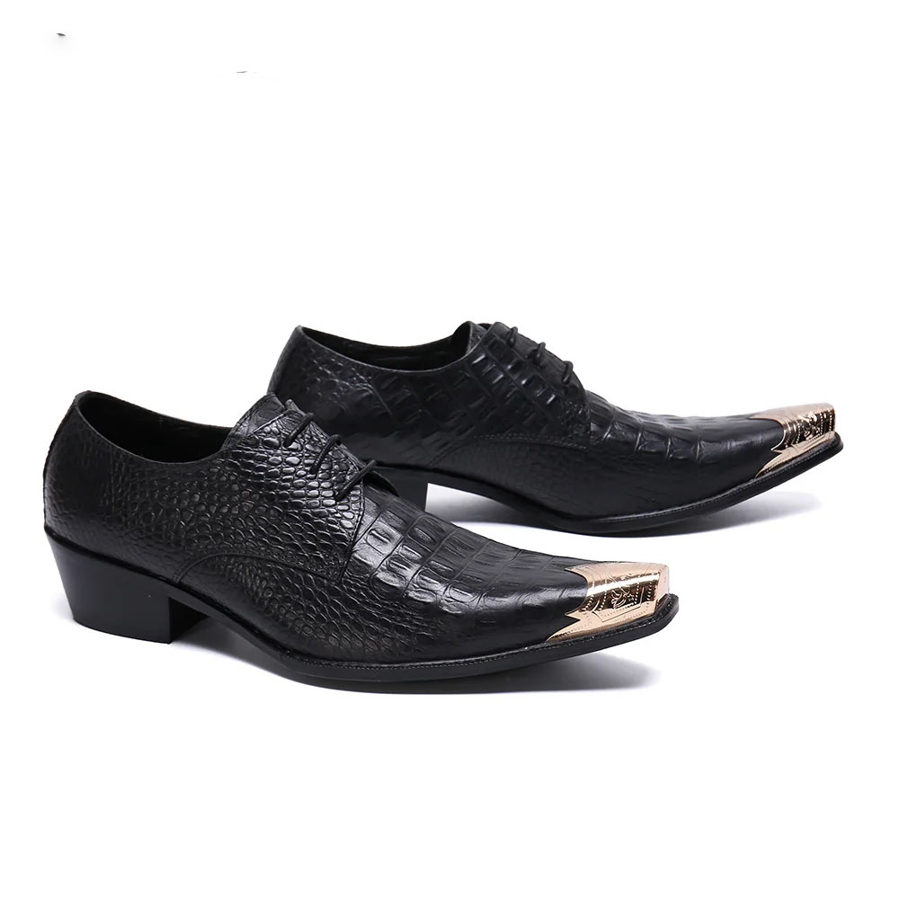 Chaussures pointues en cuir pour hommes, chaussures de luxe à lacets, chaussures d'affaires formelles, pour fête et mariage