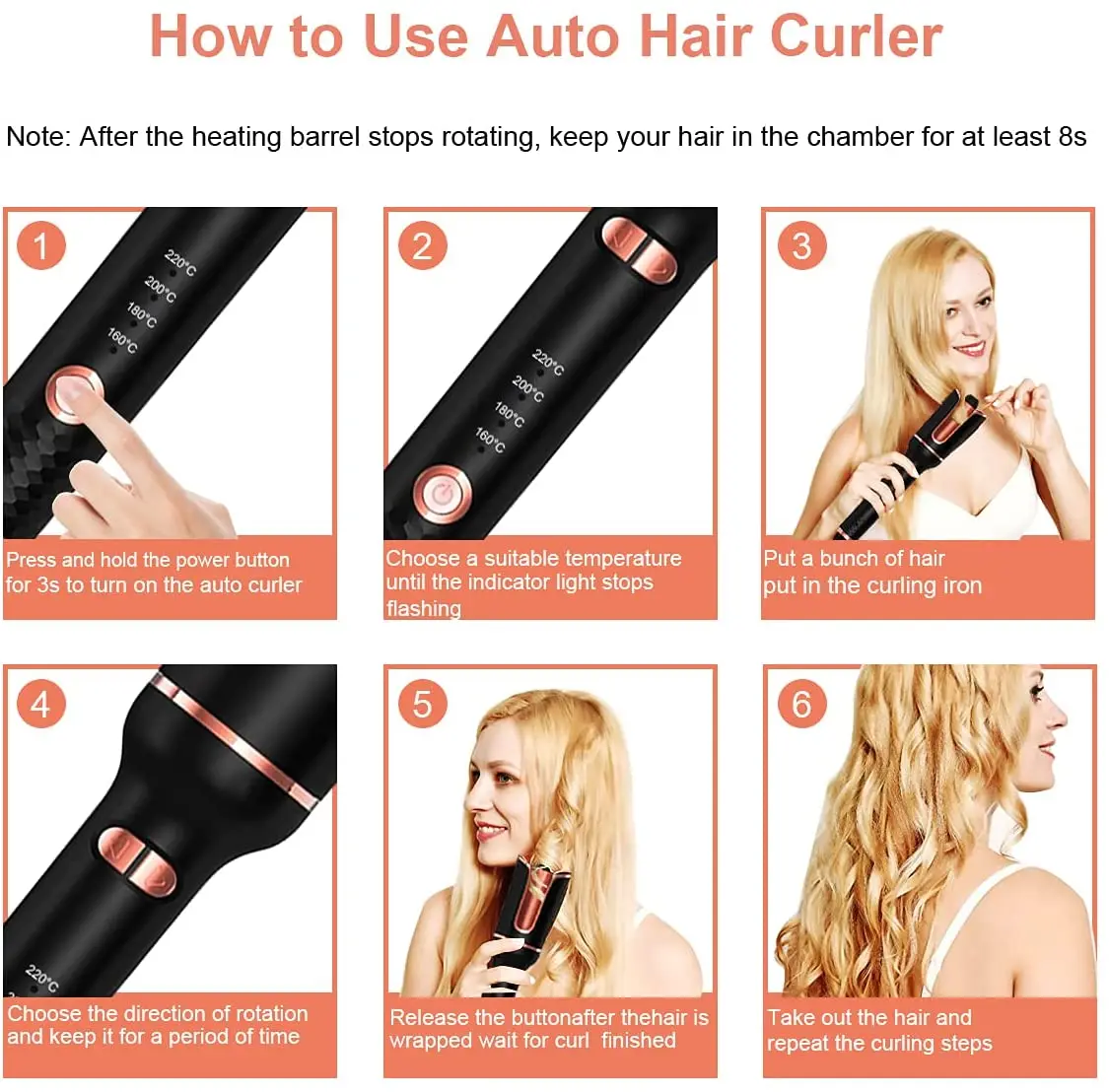 Ferri capelli Ferro arricciacapelli Bigodino capelli multiautomatico LCD Ceramica rotante capelli Waver Magic Curling Wand Ferri Strumenti lo styling dei capelli