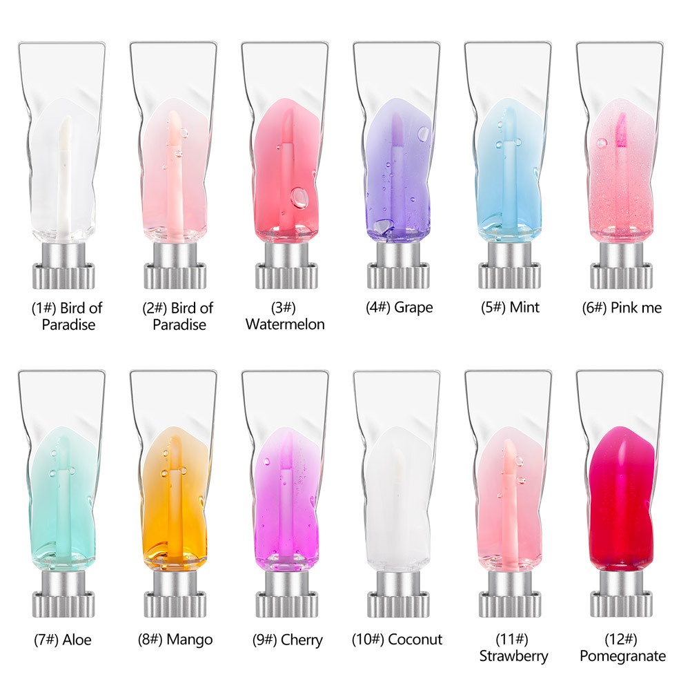 4ml Özel Etiket Dudak Yağı Özel Dökme 12 renkli buz küpü dudaklar yağ bitki meyve aroması nemlendirici parlaklık dolgulu sıvı makyaj