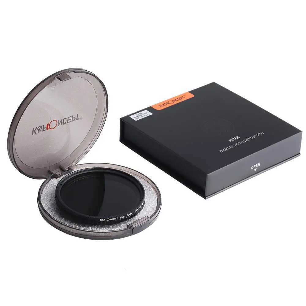 Filters K F Concept 52 58 62 67 72 77 82 mm ND8 tot ND128 Filter met variabele neutrale dichtheid Ultradunne Fader Graded ND-filterL2403