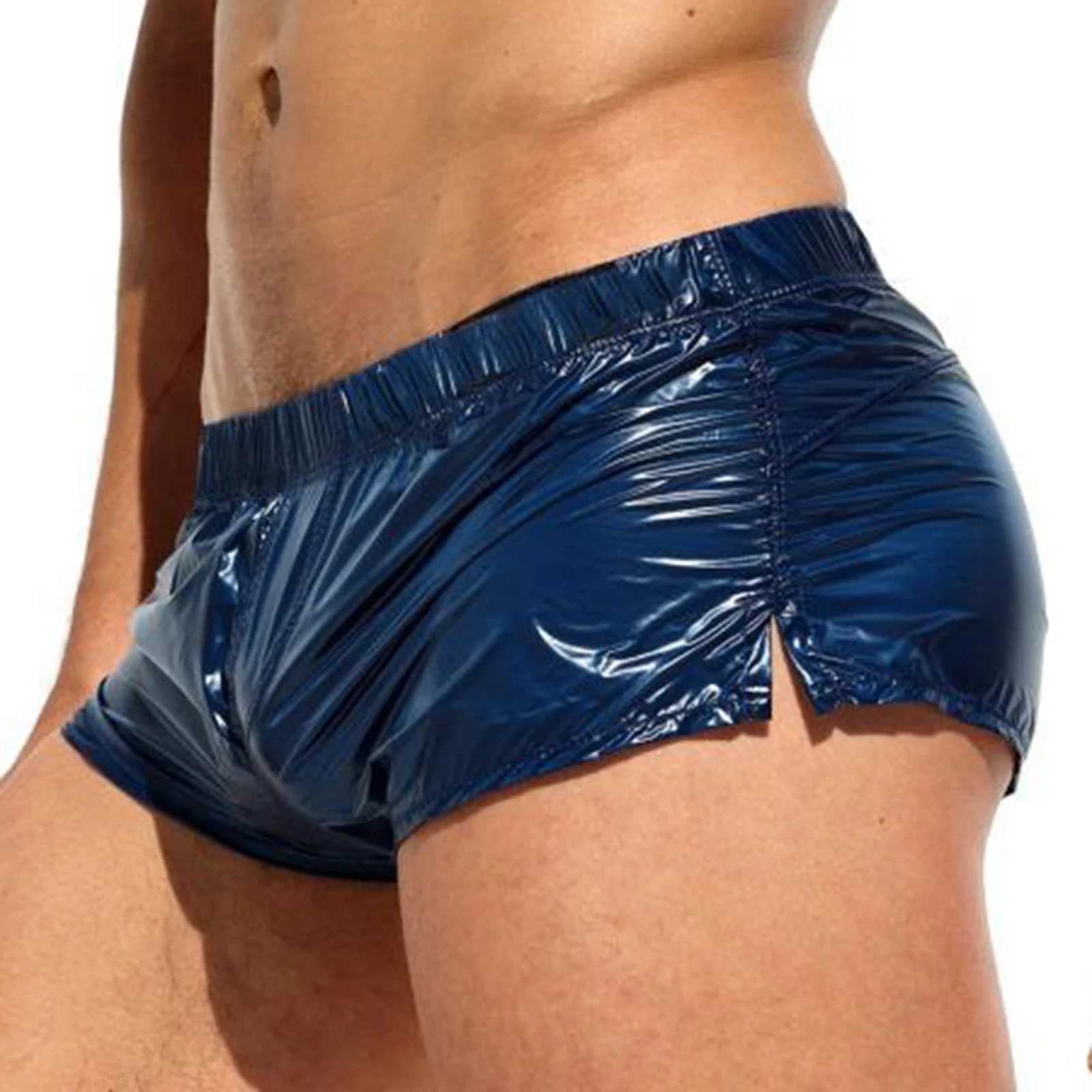 Shorts pour hommes Shorts pour hommes Short slim pour hommes adapté aux shorts brillants coutures latérales couleur unie bagages vacances plage piscine fête et discothèque 24325