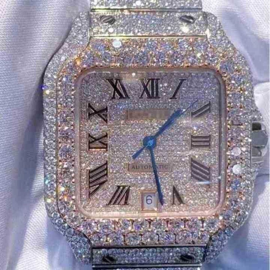 Relógios de pulso 2022 Mosang pedra diamante relógio personalização pode passar o tt de mens movimento mecânico automático impermeável watch2945