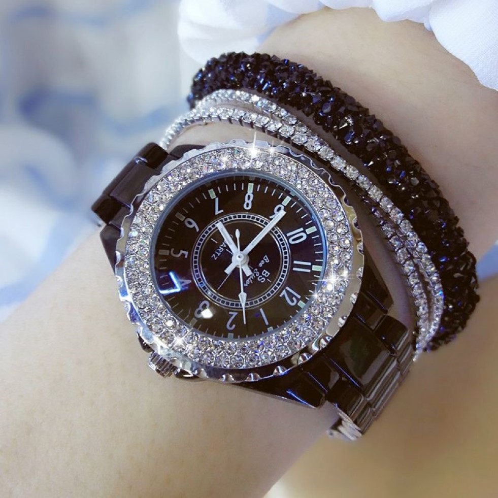 Diamond montre la femme célèbre marque Black Ceramic Watch Femmes Strap Wrist's Wristwatch Himitone Women Wrist Watches 2011202321