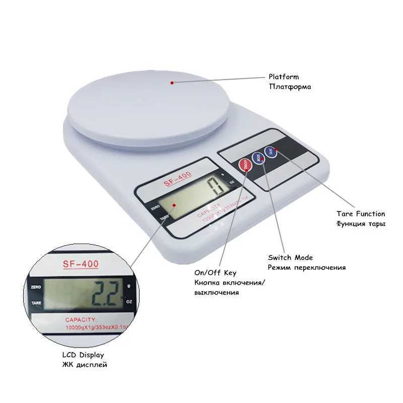 Hushållsskalor 10 kg 1g hushåll digital skala kök elektronisk vikt skalor mat matlagning mått plattform viktning balans bakverktyg 20% ​​240322