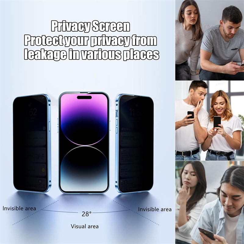 Caseist 2 i 1 Anti Spy Peep Magnetic Adsorption Buckle Lock Telefonfodral Integritet DUBBILD SIDD SCREEMED GLASS METAL COV för iPhone 15 14 13 12 11 Pro Max Plus Mini