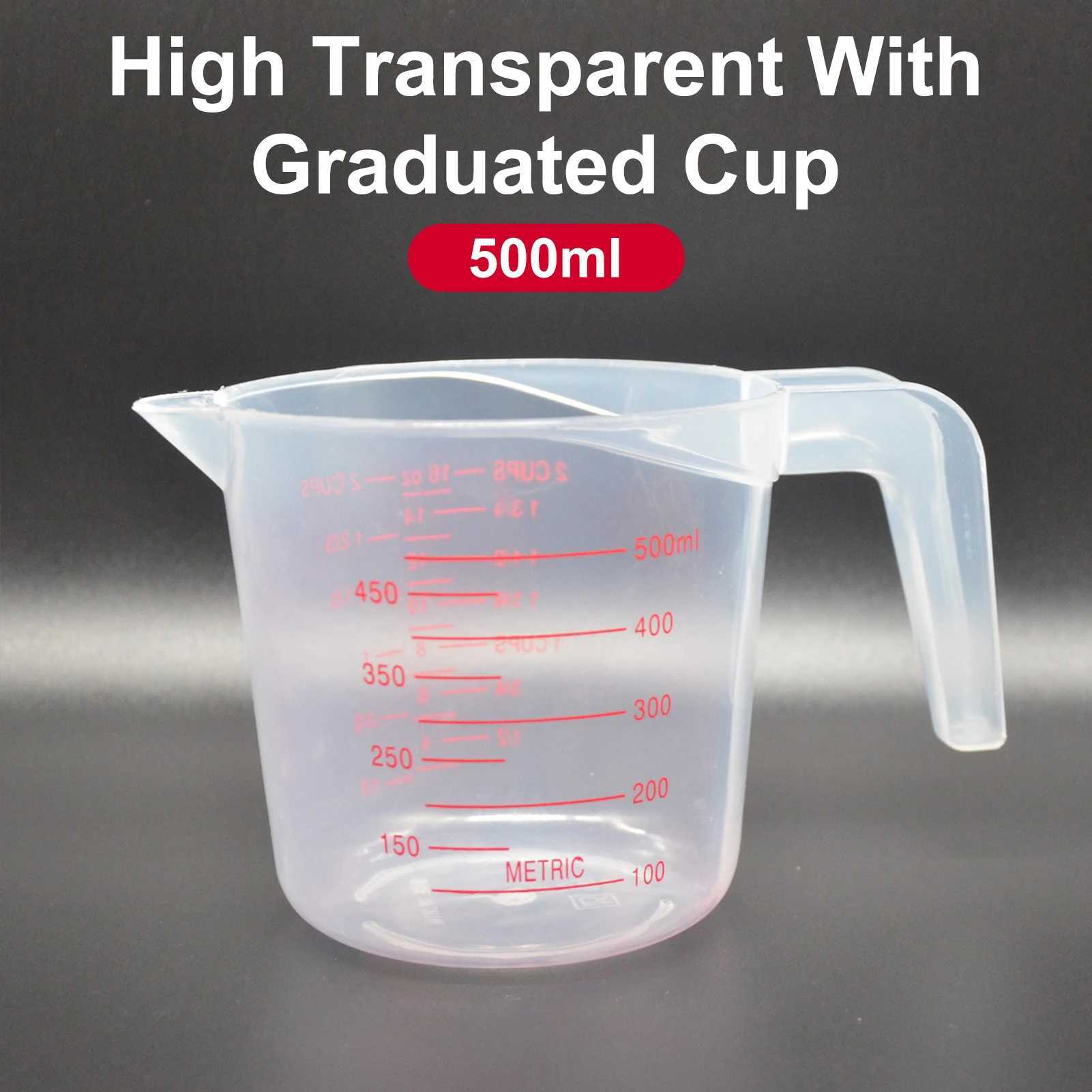 Balances domestiques 1 pièce tasse à mesurer transparente de qualité alimentaire avec échelle accessoires d'outils de cuisson de cuisine en plastique de haute qualité 250/500/1000 ml 240322