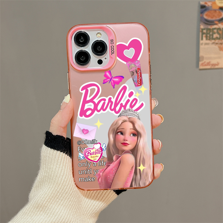 Pink Doll Handyhülle für iPhone 15 14 13 Pro 12 11 Pro Xs X XR Max Aurora Hard PC TPU Hüllen Rückseite