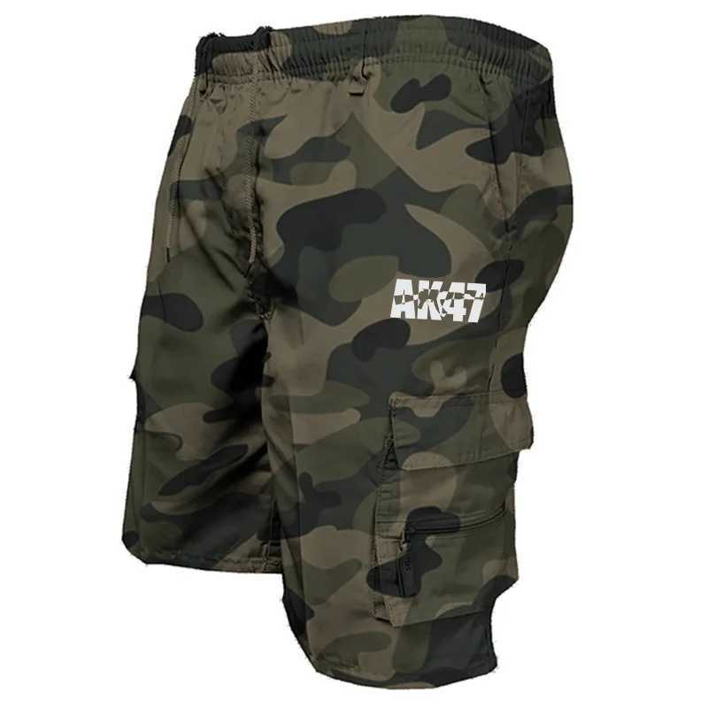 Herren-Shorts, Sommer-Männer, lässige Arbeitskleidung, Tarnung, taktische Shorts im Militärstil mit bedrucktem Design, AK-Cargo-Shorts J240325