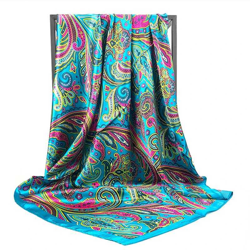 Sarongs NIEUW 90 * 90 cm Chinese hoogwaardige zijde lente en zomer dames strandhoofdkleding modieuze sjaals dames schattige vierkante sjaal sjaal foulard bandanna 24325