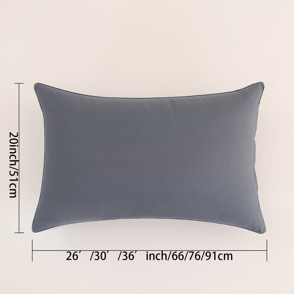 Um travesseiro cinza, travesseiro de hotel, travesseiro de sofá grande, almofada, núcleo de travesseiro de fibra, dureza moderada, tamanho e cor personalizáveis