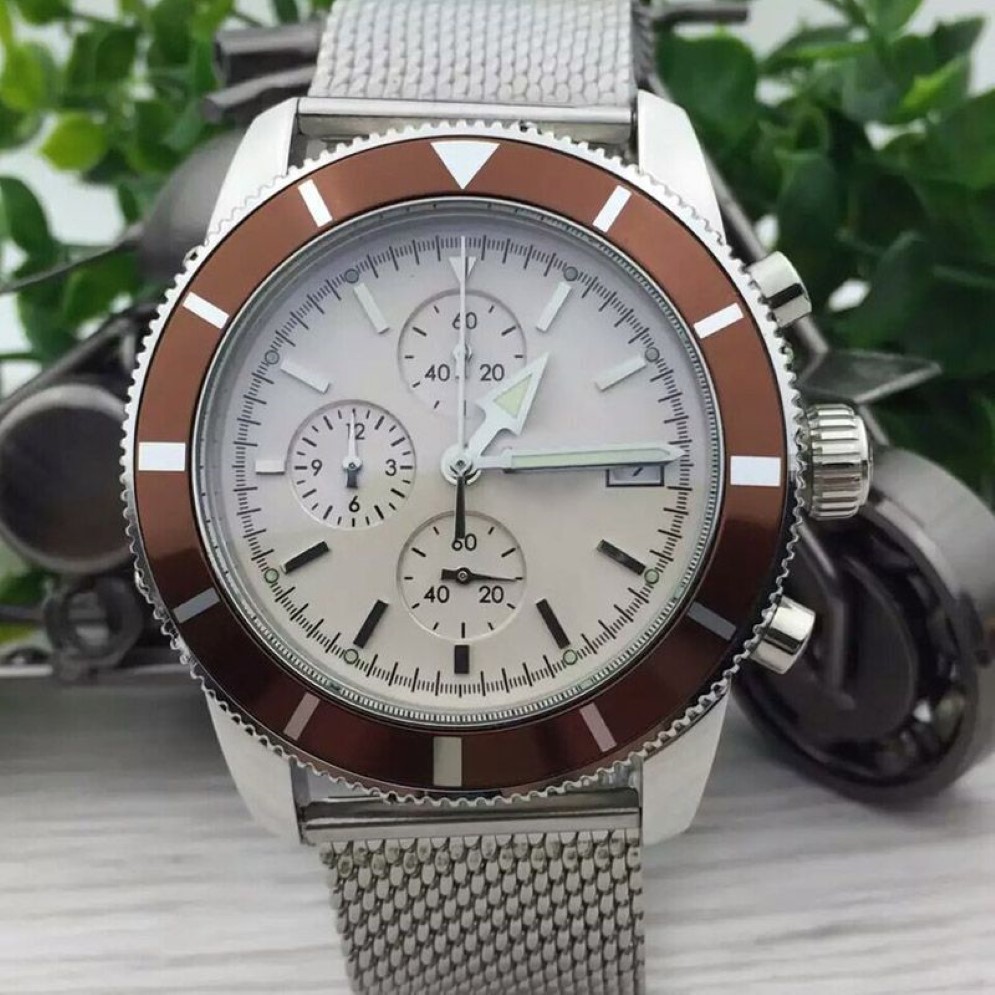 Heren sporthorloge Japan VK quartz uurwerk chronograaf grijze stopwatches voor heren analoog polshorloge met kalender male232q