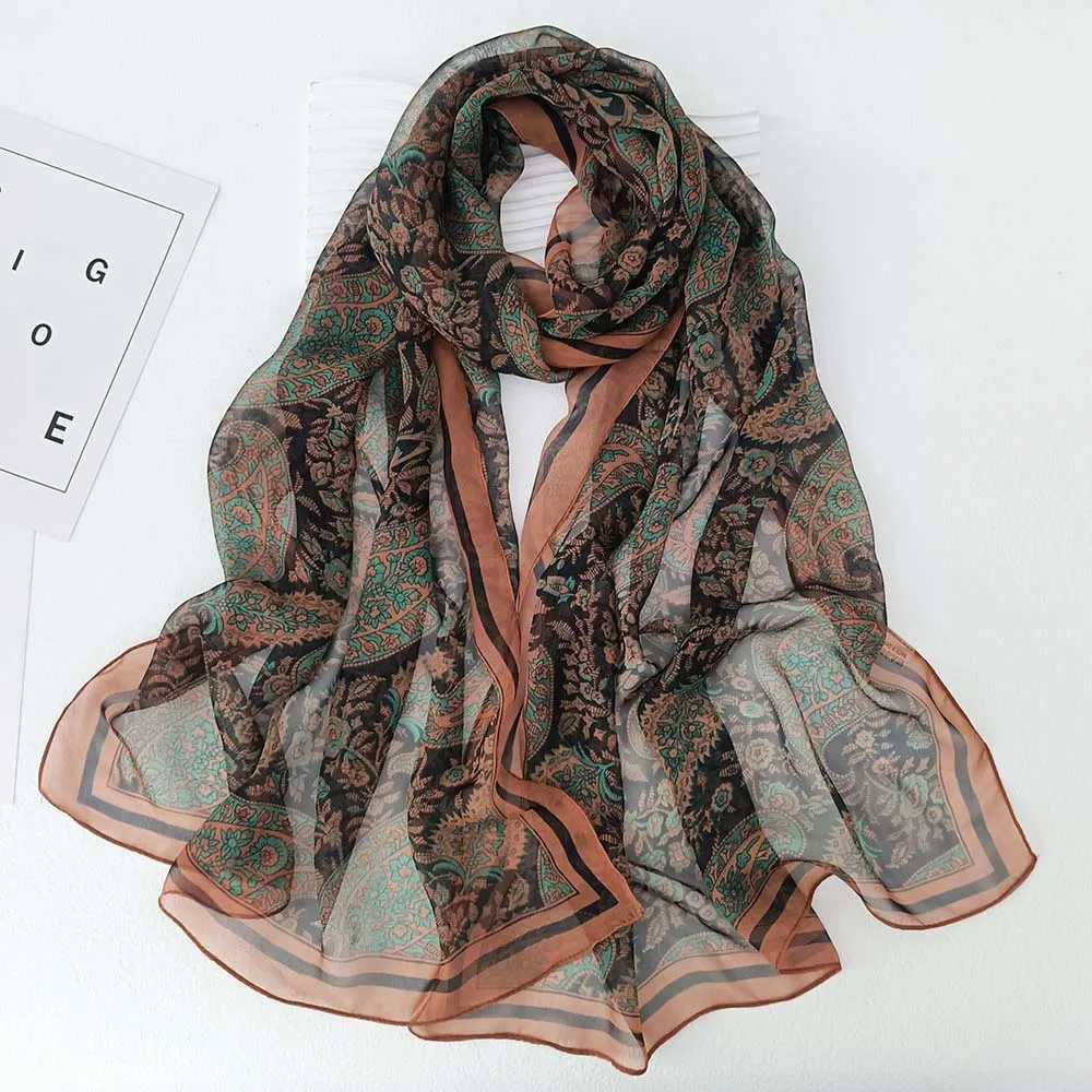 Sarongs Classic Style Cashew Nut Dames Foulard Elegant Chiffon Georgette Bandana Scarf Summer Beach Sun Protection Thin 50 * 160cm 24325