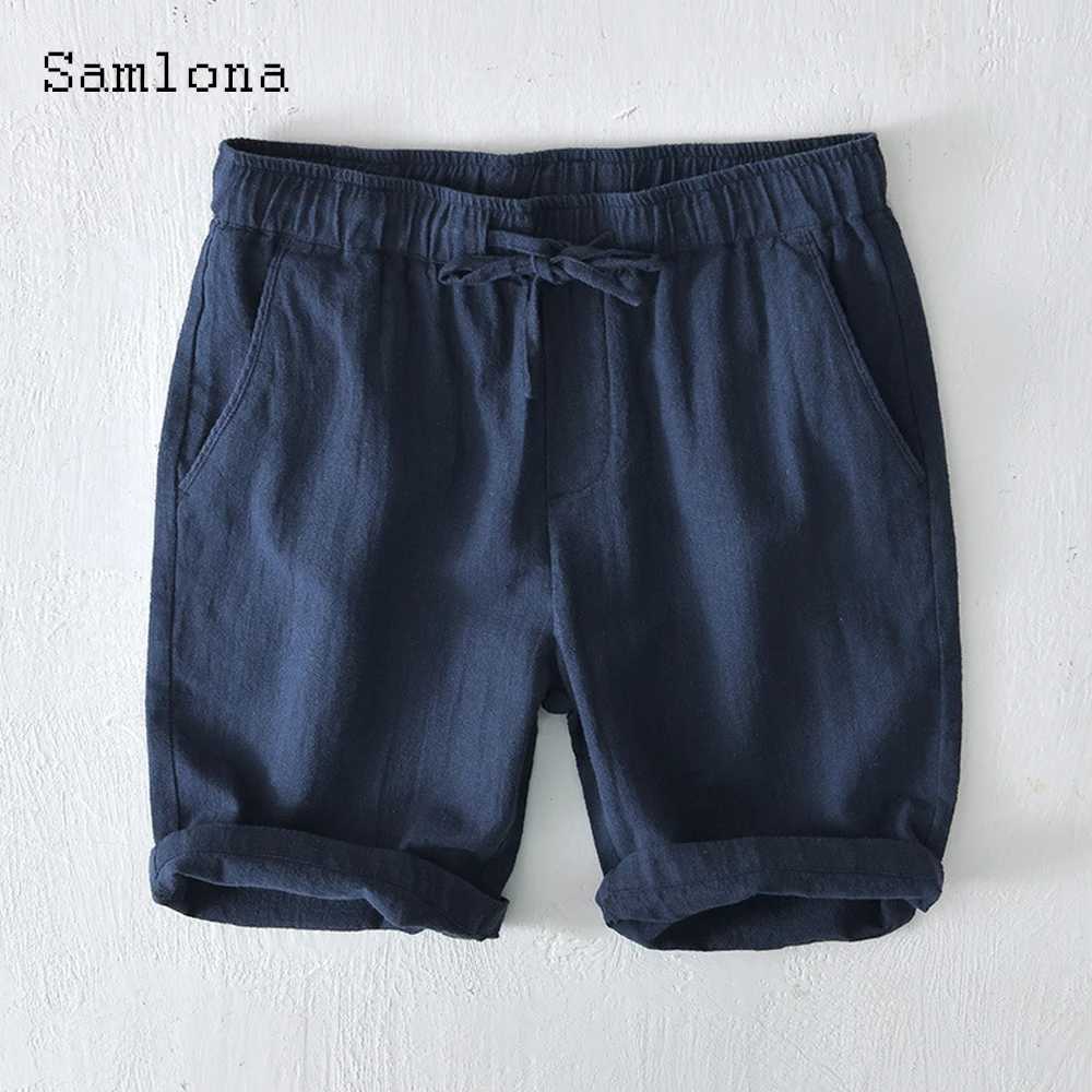 Herenshorts Herenshorts Samlona Herenmode Linnen shorts Zomer Nieuwe sexy kanten strakke shorts Grote maten 4xl Heren casual strandshorts Groen 24325