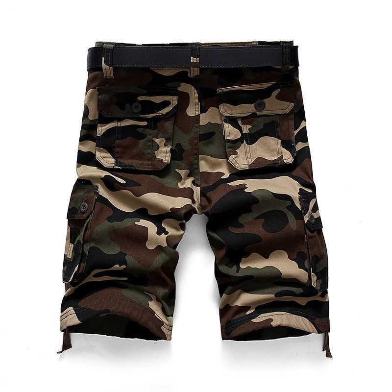 Pantaloncini da uomo Pantaloncini cargo mimetici uomo estate 2023 pantaloncini casual multitasche in cotone larghi pantaloncini tattici militari Taglie forti 44 J240325