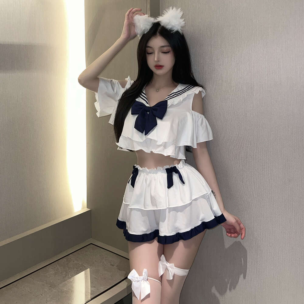 Straight Hair Lingerie Student Outfit Sexy Sailor Pure JK Perspective Bed Soft Girl Uniform
