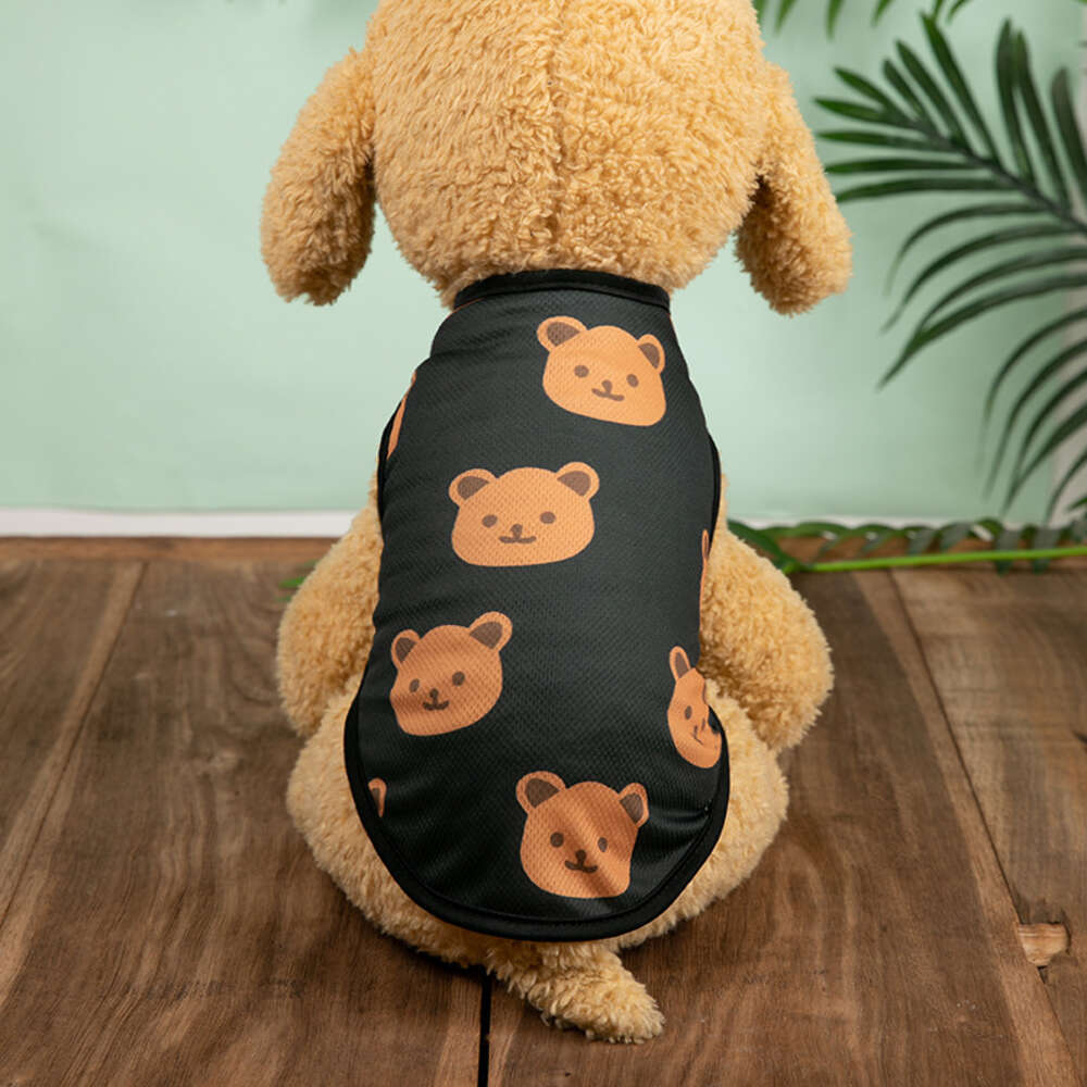 Schattige gezellige berendrukhondtank - Easy -pullover gebreide vest voor speelgoed kleine rassen, gemakkelijk te wassen