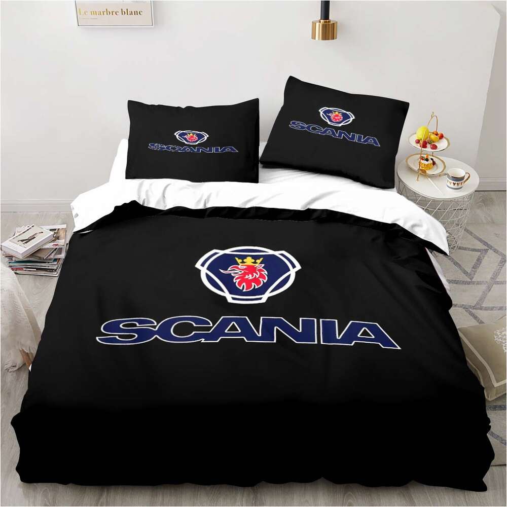 Scania Truck Twin-Bettwäsche, 3-teiliges Bettdecken-Set, Bettdecke, Doppelbett, King-Size-Bettbezug, Heimtextilien