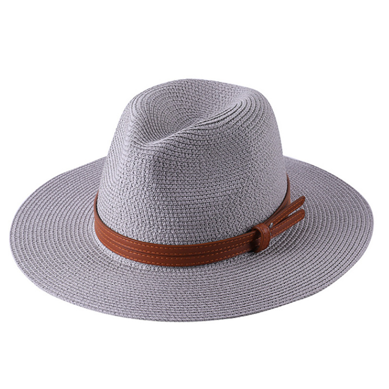 Cappelli parasole casual da donna da uomo Moda semplice Panama Cappello di paglia Primavera Estate Tessuto Jazz Top Cap Cappellini da spiaggia Protezione solare all'ingrosso