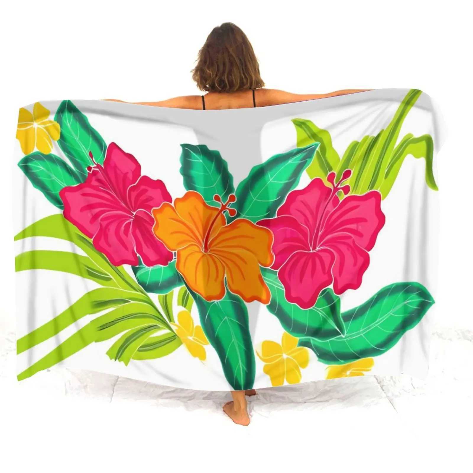 Sarongs Polynesische dames salon Aangepast Summer Beach Dames Bikini jas sjaal SCRAF Hawaii vakantie comfortabele salon sjaal 240325
