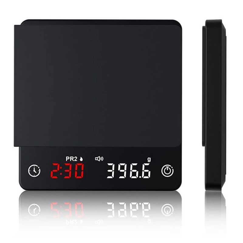 Hushållsskalor Mini Smart Kitchen Scale Weading Precision Scale Digital Coffee Scale Espresso med timer Black 240322