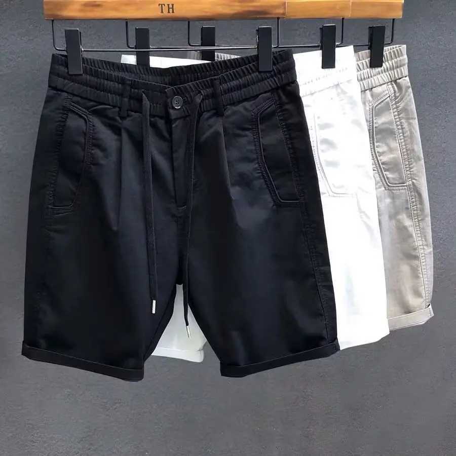 Shorts pour hommes Shorts pour hommes été shorts de rue pour hommes coréen à la mode blanc couleur unie shorts Harajuku vêtements pour hommes vente chaude pantalons de sport décontractés 24325