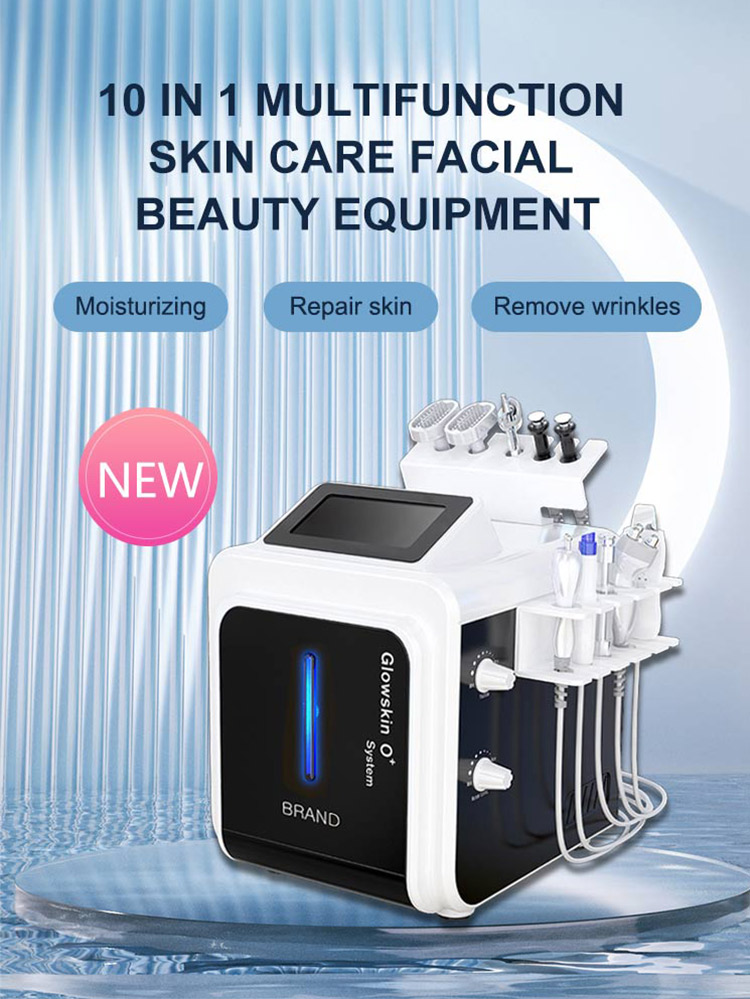 Livraison rapide gratuite de fret Hydro Dermabrasion oxygène facial derma infusion machine de beauté 9 en 1 hydrodermabrasion peau épurateur microcourant machine de soins du visage