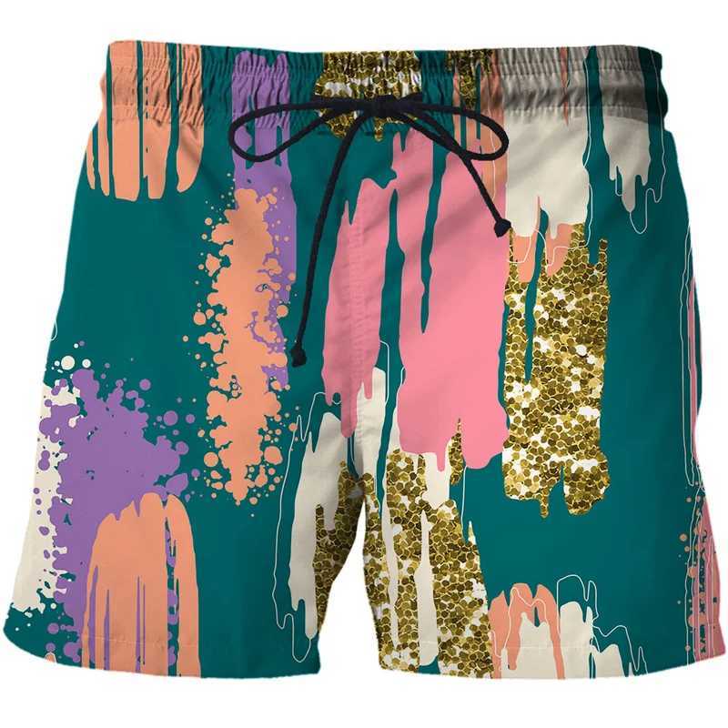 Mäns shorts Mens Shorts Summer Y2K Psychedelic Shorts for Women 3D Printed Fashionable Swimming Relay Beach Shorts Skateboarding Sports Casual Loose Shorts 24325