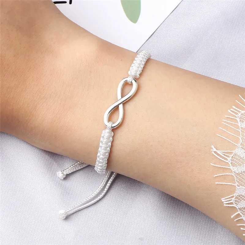Chain Charming Couple Armband Handgjorda vävda rep Oändliga vänskap Justerbara armband och armband Mens Fashion Jewelry Gifts 24325