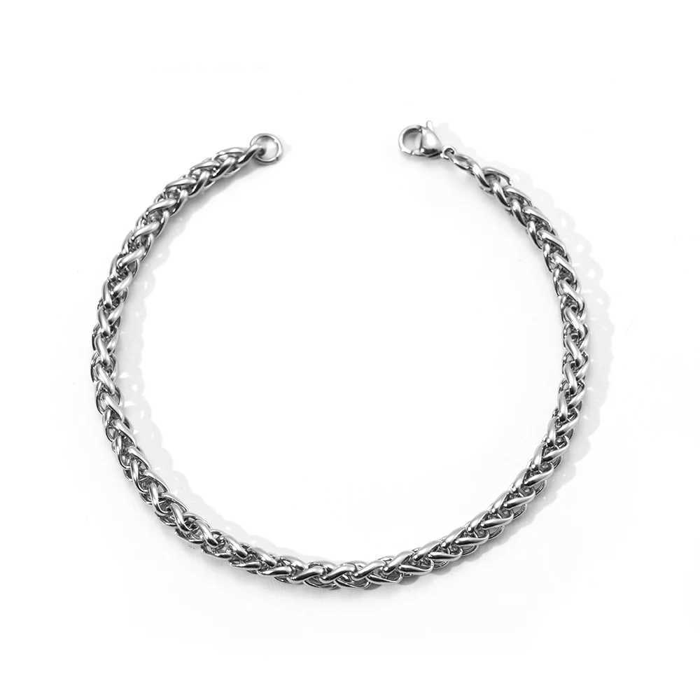 Chaîne Bracelet Cuban Bracelet Bracelet en acier inoxydable Chaîne Keel Chaîne 3/5 mm Men de cround et Free Delivery Fuillon Force de bijoux punk 240325