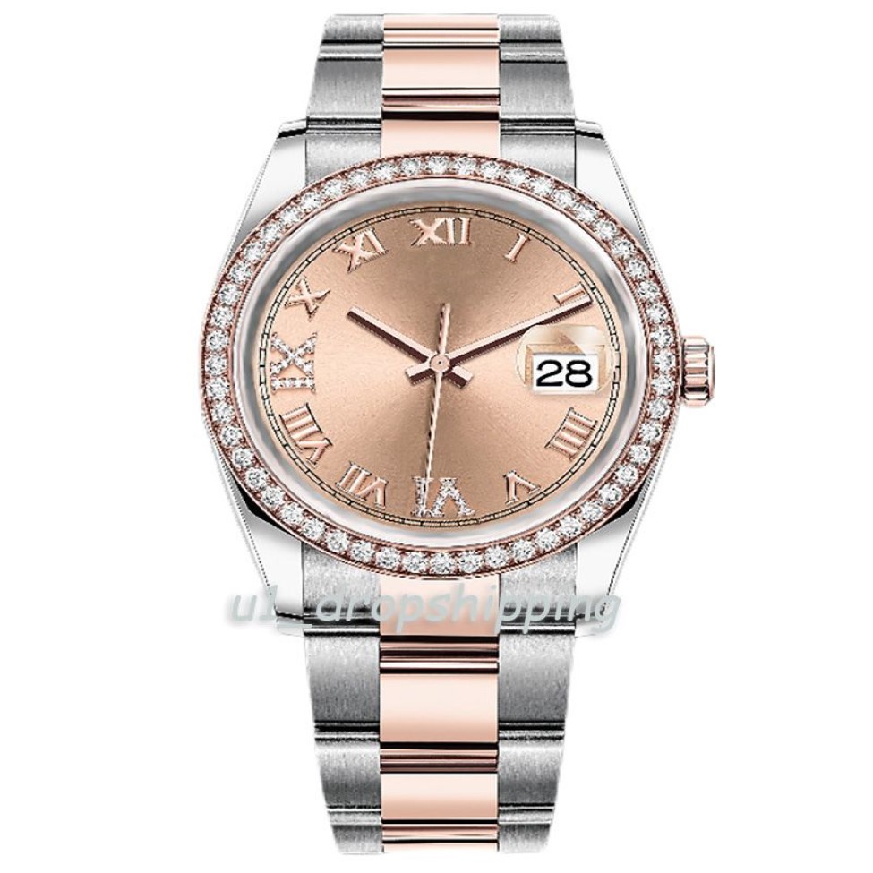 Drop-relógio mecânico automático masculino e feminino relógios moldura de diamante pulseira de aço inoxidável completa wrtstwatch281t