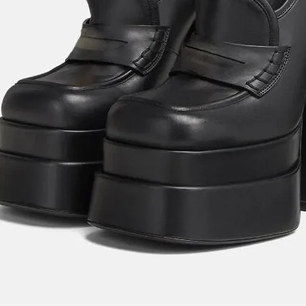 Plattform höga klackar pumpar skor för kvinnor vår sommar designer lyx loafers festskor avslappnade damer