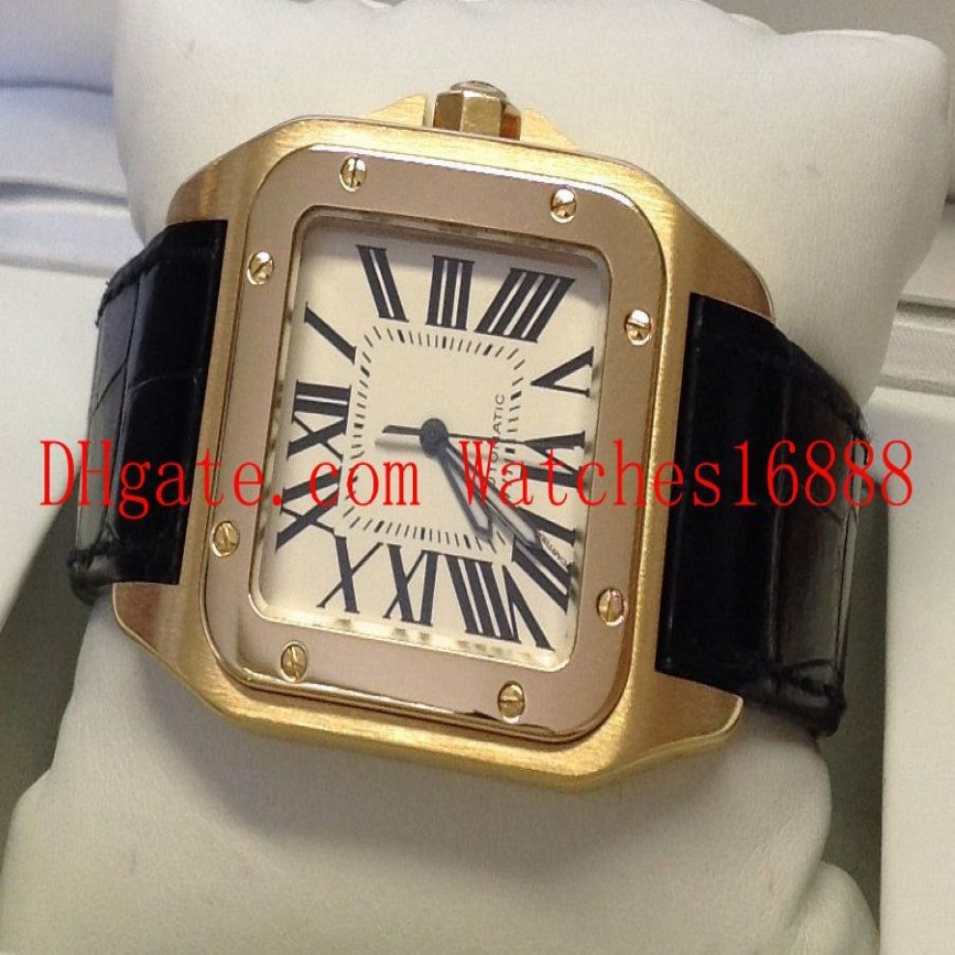 Fornitore di fabbrica 100 XL Oro giallo 18 carati W20071Y1 Orologio meccanico automatico da uomo Orologi da polso da uomo Corda in pelle 248l