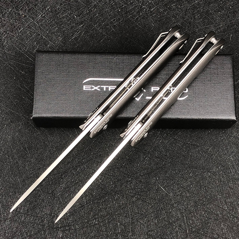 Couteau pliant tactique OEM ER N690, lame en acier satiné, manche en aluminium d'aviation, roulement à billes, couteaux de poche EDC, couteaux de chasse de Camping