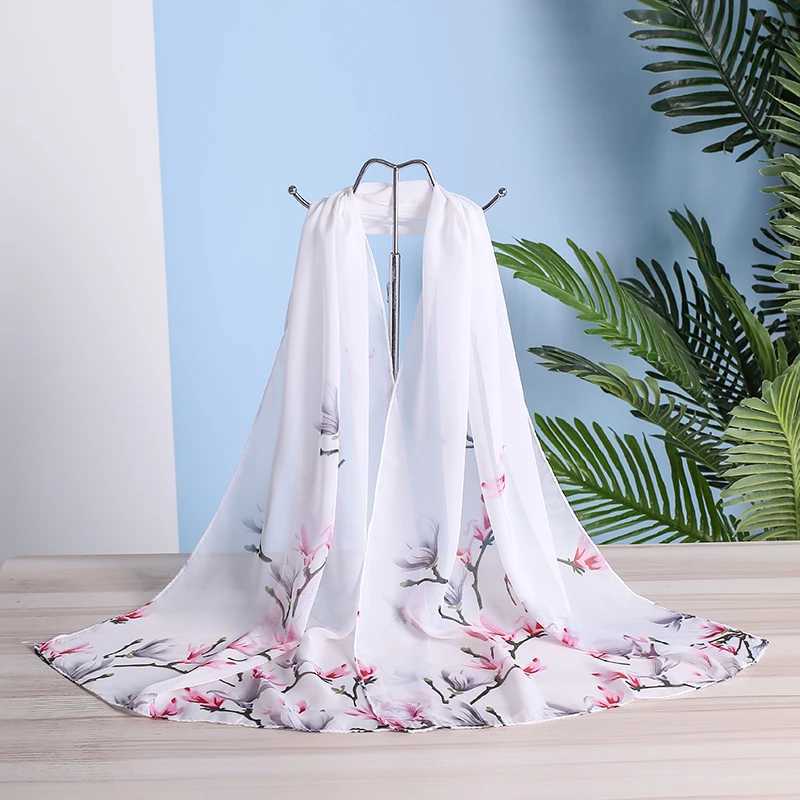 Sarongs Brand Nother Chiffon Crocves pour femmes Spring / Summer Silk foulards châles floraux et foulards imprimés de base enveloppés en gros 24325