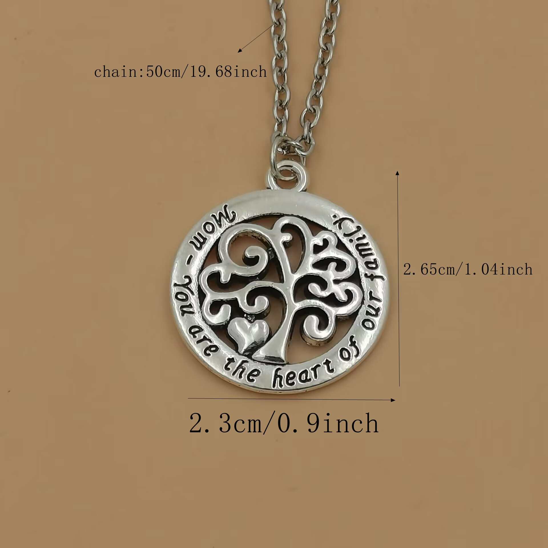 10st Fashionable Accessories Versatile Temperament Life Tree Letter Mors dag gåva A-861D