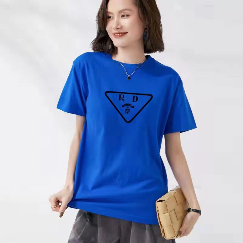 2024 Yeni Lüks Marka Tasarımcısı Erkek ve Kadın Giysileri İçin Tişört Saf Pamuk Yuvarlak Boyun Kısa Kollu Logo Mektubu
