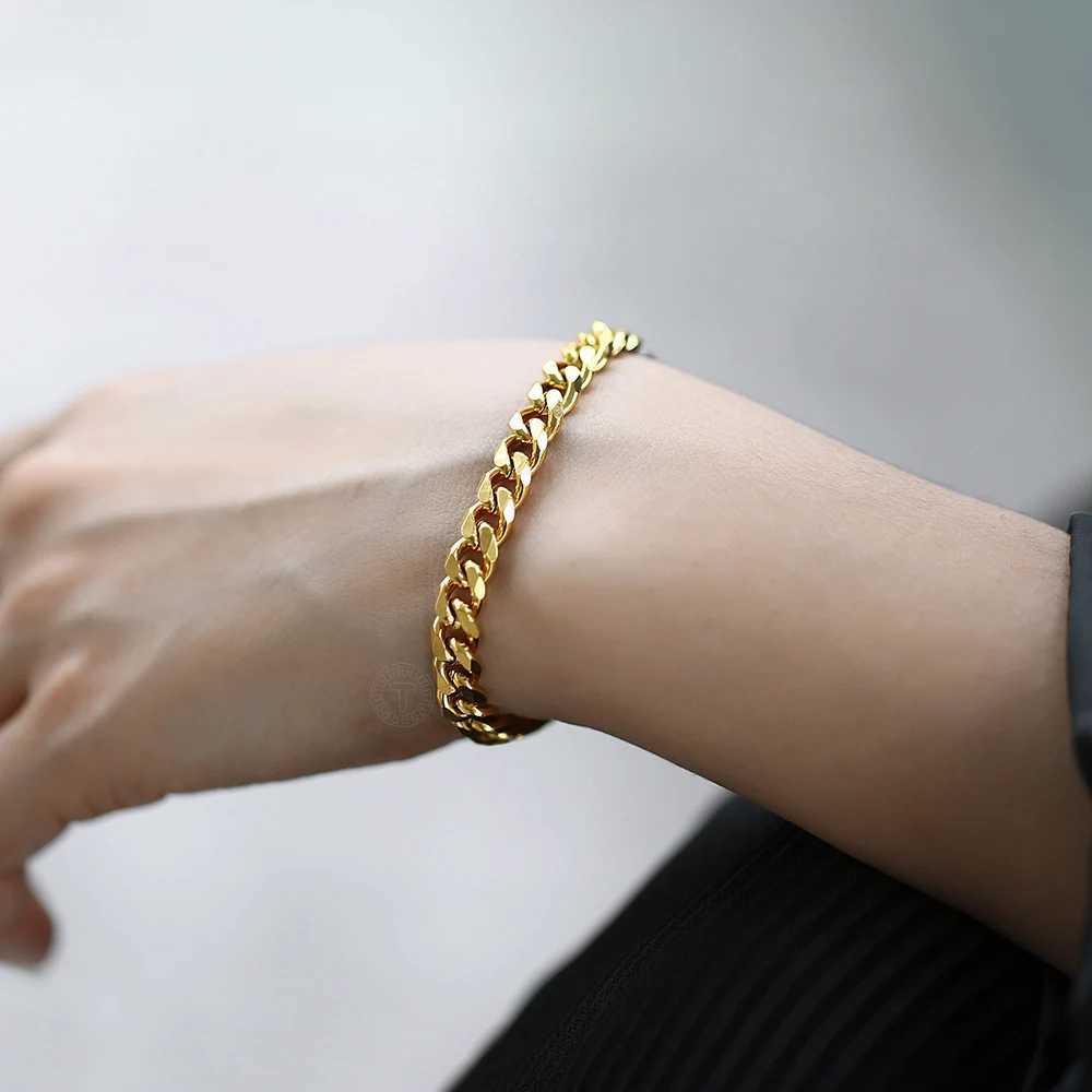 Łańcuchowe damskie i męskie bransoletki stali nierdzewne kubańskie łańcuch Braceletów złota srebrna moda hurtowa biżuteria KB10 24325
